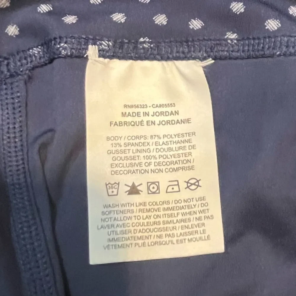 NIKE Yoga Dot Print High Twist Waist 7/8 Capri CZ9144-410 Blue Leggings Size Med
